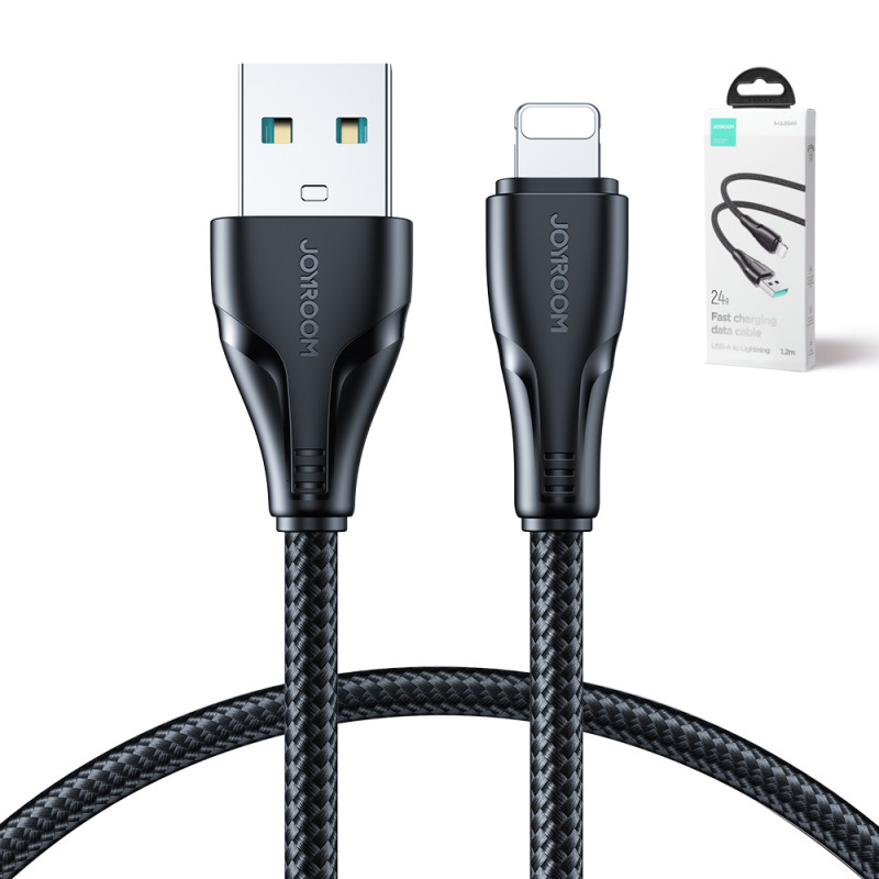Kabelis iPhone USB - Lightning 2.4A Surpass Series 1.2 m juodas