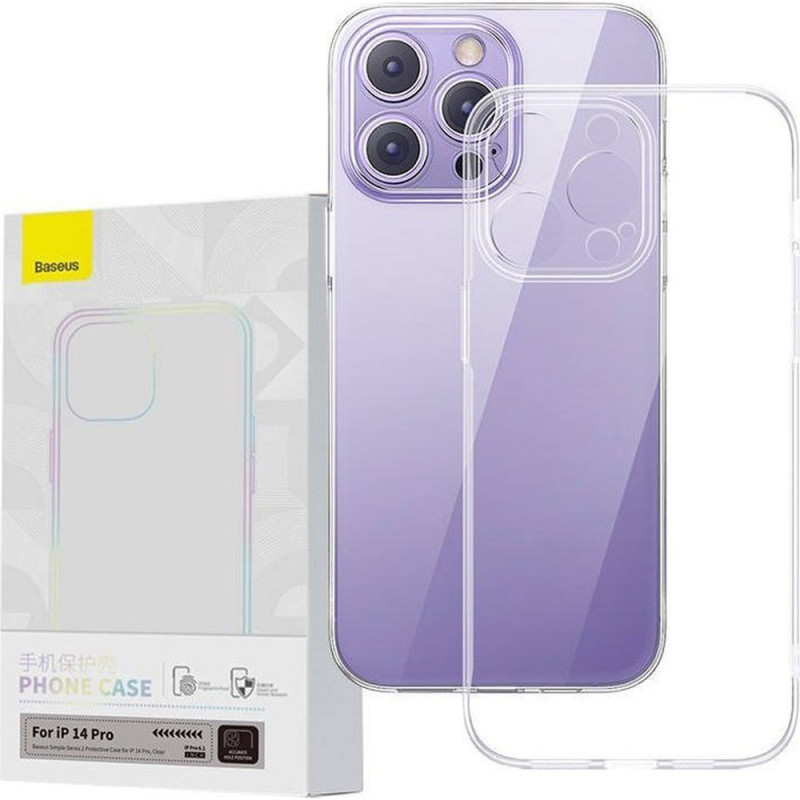 Dėklas iPhone 14 Pro plonu dangteliu Simple 2 Case skaidrus