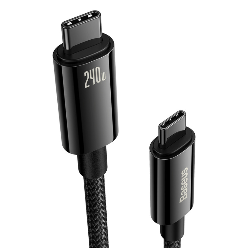 Tungsten Gold USB-C laidas 480Mb/ s 240W 2m juodas