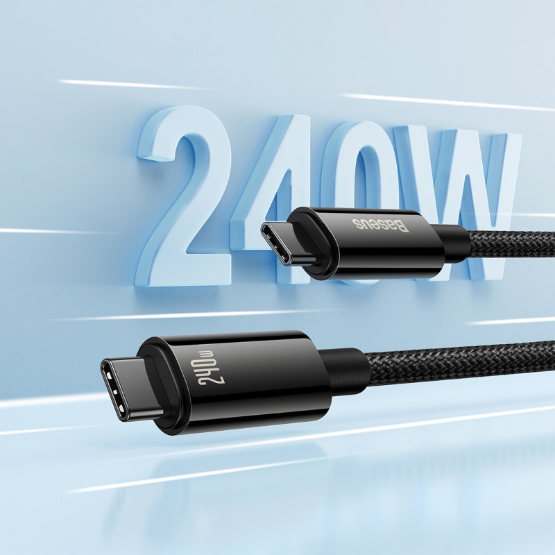 Tungsten Gold USB-C laidas 480Mb/ s 240W 2m juodas