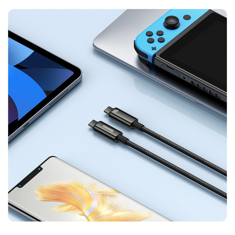 Tungsten Gold USB-C laidas 480Mb/ s 240W 2m juodas