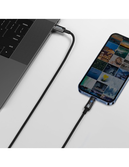 Explorer serijos laidas USB-C laidas iPhone Lightning 20W 2m juodas