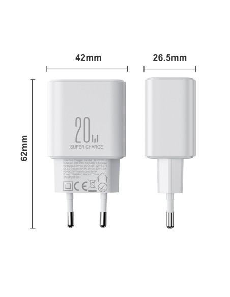 Greitas 20 W USB-C USB-A sieninis įkroviklis + 1 m iPhone Lightning laidas
 
Greitas 20 W USB-C USB-A sieninis įkroviklis + 1 m iPhone Lightning laidas