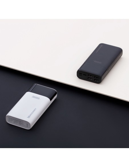 Powerbank 30000mAh Li-Po 4 x USB su LCD ekranu 2 A baltas