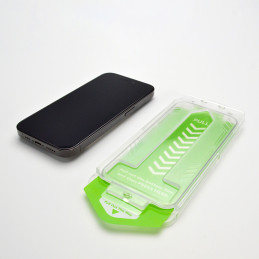 
9H grūdintas stiklas su tvirtinimo rėmeliu iPhone 14 Premium Glass, juodas
