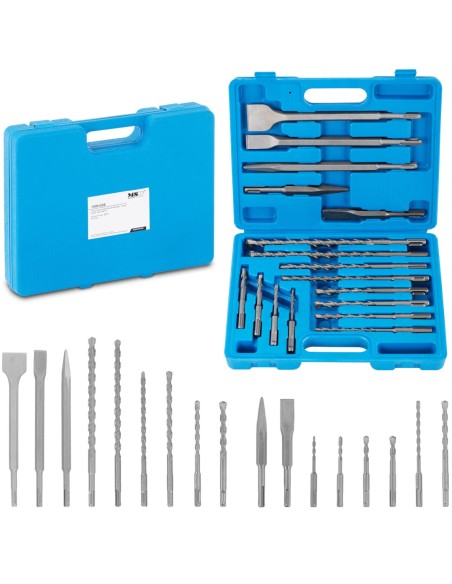 Betono kaltinių grąžtų rinkinys SDS PLUS sk. 5-14mm - 17 vnt. Betono kaltinių grąžtų rinkinys SDS PLUS sk. 5-14mm - 17 vnt.