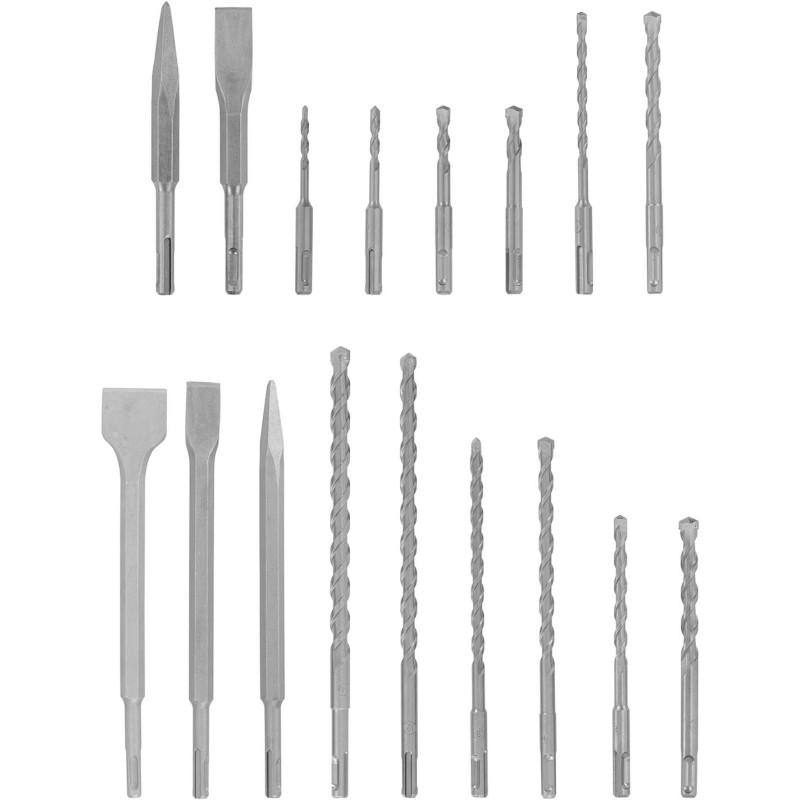 Betono kaltinių grąžtų rinkinys SDS PLUS sk. 5-14mm - 17 vnt.