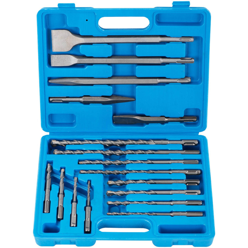 Betono kaltinių grąžtų rinkinys SDS PLUS sk. 5-14mm - 17 vnt.