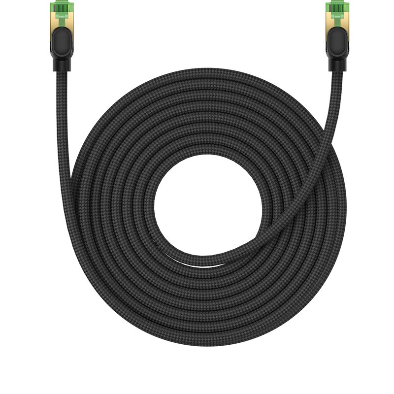 Greitas LAN RJ45 cat.8 40Gbps pintas tinklo kabelis 10m juodas