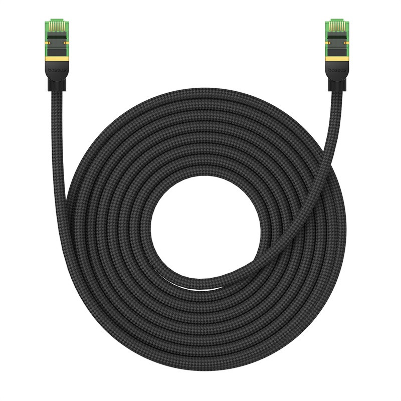 Greitas LAN RJ45 cat.8 40Gbps pintas tinklo kabelis 10m juodas