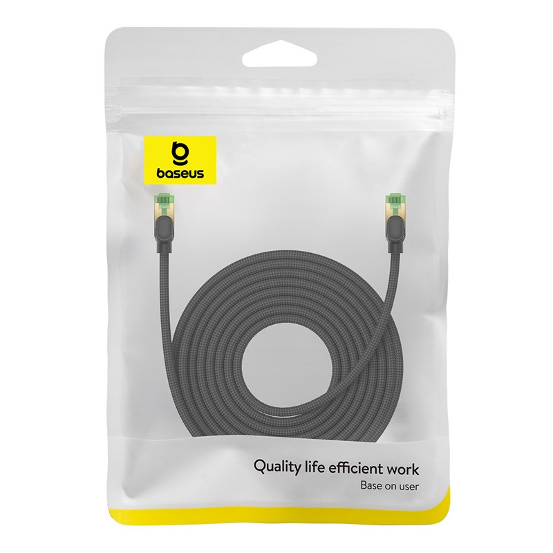 Greitas LAN RJ45 cat.8 40Gbps pintas tinklo kabelis 10m juodas