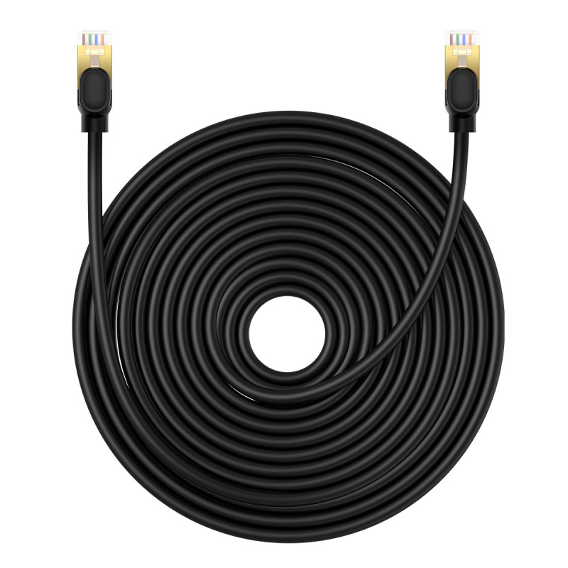 
RJ45 Ethernet didelės spartos kat.8 40Gbps LAN LAN kabelis 20m juodas
