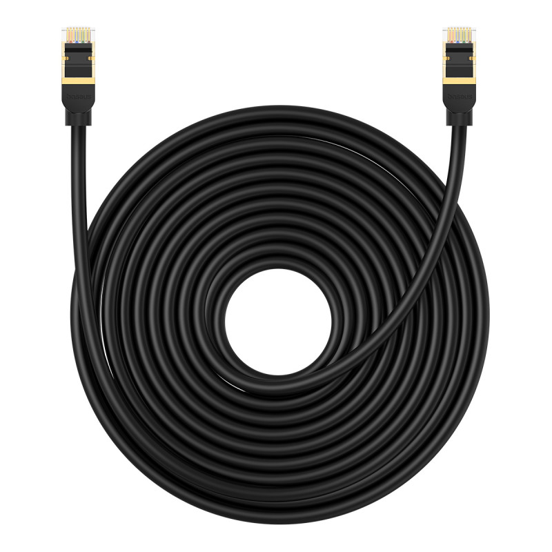 RJ45 Ethernet didelės spartos kat.8 40Gbps LAN LAN kabelis 15m juodas