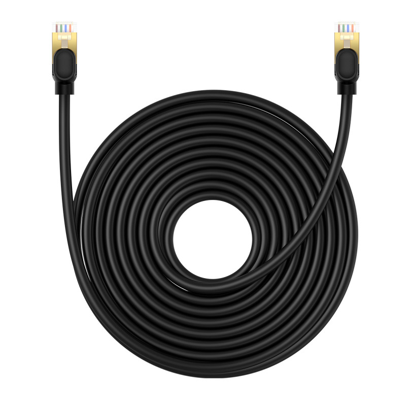 
RJ45 Ethernet didelės spartos kat.8 40Gbps LAN LAN kabelis 10m juodas
