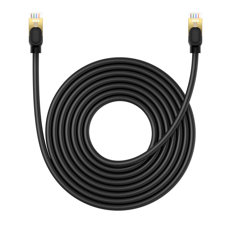 
RJ45 Ethernet didelės spartos kat.8 40Gbps 8m juodas LAN kabelis
