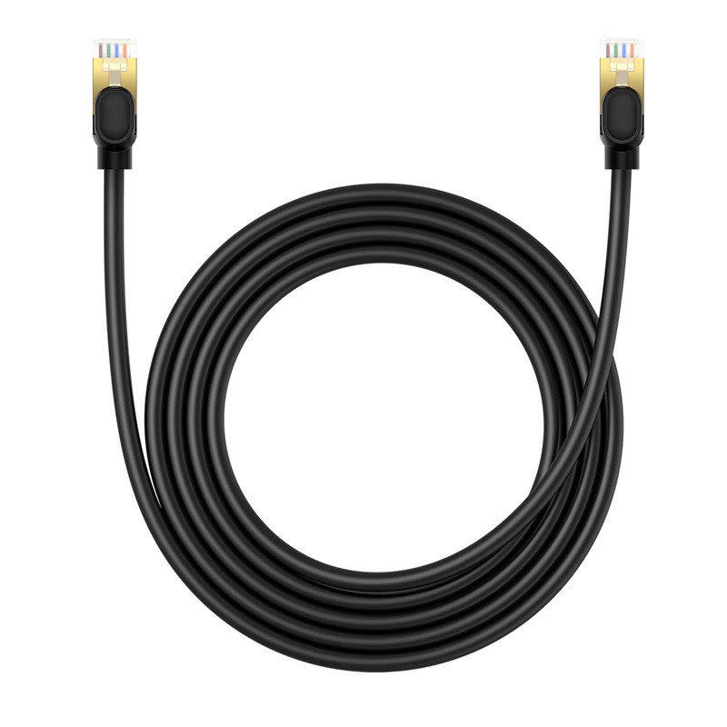 
RJ45 Ethernet didelės spartos kat.8 40Gbps LAN LAN kabelis 2m juodas
