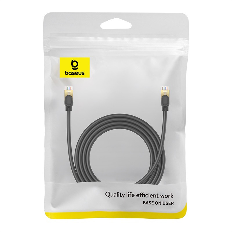 
RJ45 Ethernet didelės spartos kat.8 40Gbps LAN LAN kabelis 2m juodas
