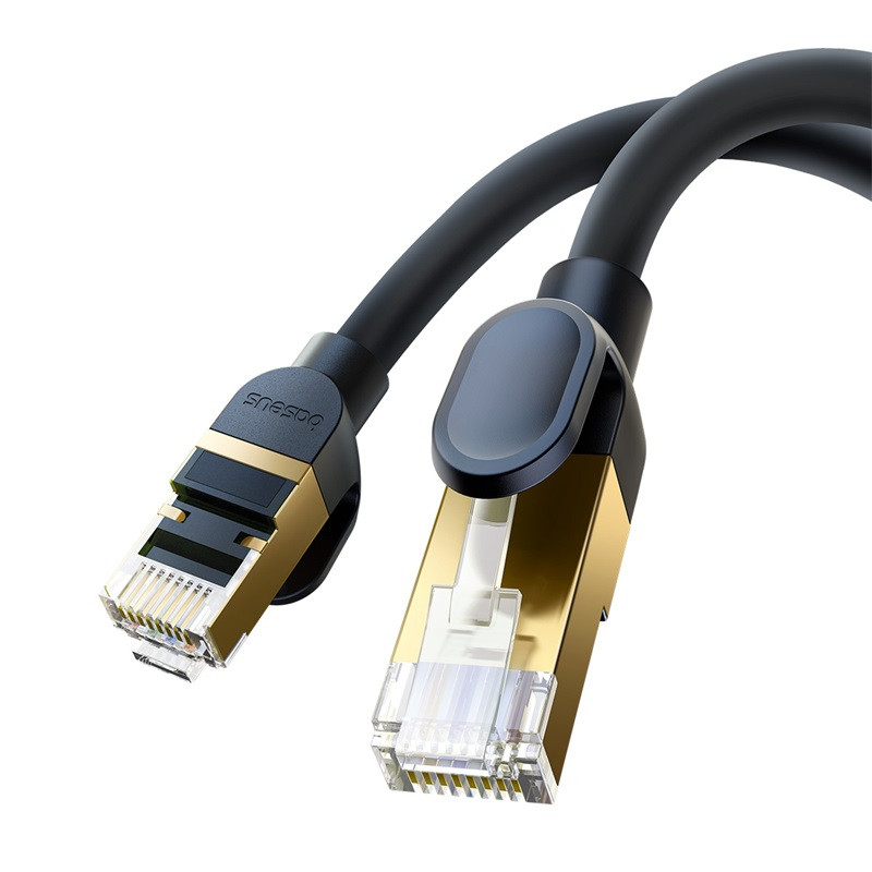 
RJ45 Ethernet didelės spartos kat.8 40Gbps LAN LAN kabelis 2m juodas
