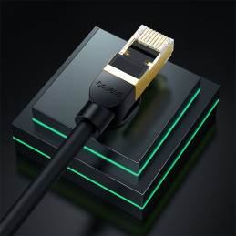 
RJ45 Ethernet didelės spartos kat.8 40Gbps LAN LAN kabelis 2m juodas
