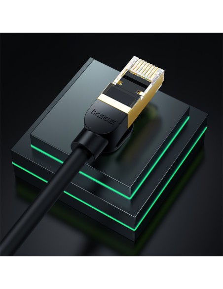 
RJ45 Ethernet didelės spartos kat.8 40Gbps LAN LAN kabelis 2m juodas
