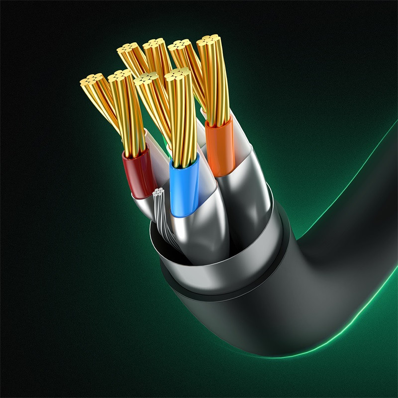 
RJ45 Ethernet didelės spartos kat.8 40Gbps LAN LAN kabelis 2m juodas
