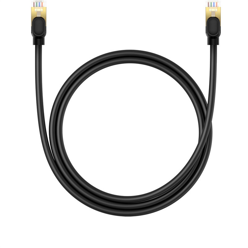 RJ45 Ethernet didelės spartos kat.8 40Gbps LAN LAN kabelis 1m juodas
