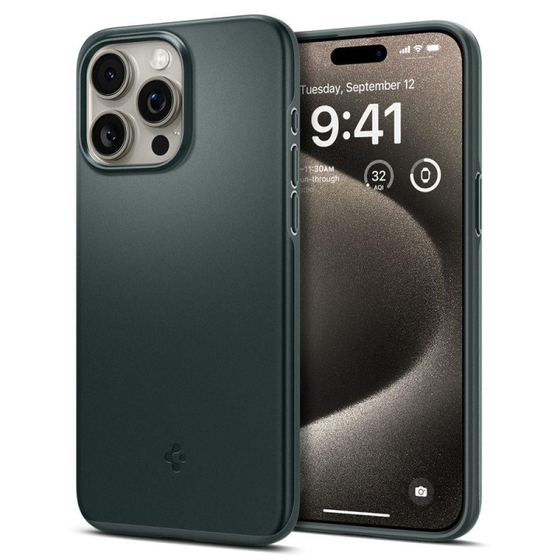 
Apsauginis dėklas iPhone 15 Pro Max Thin Fit žalias
