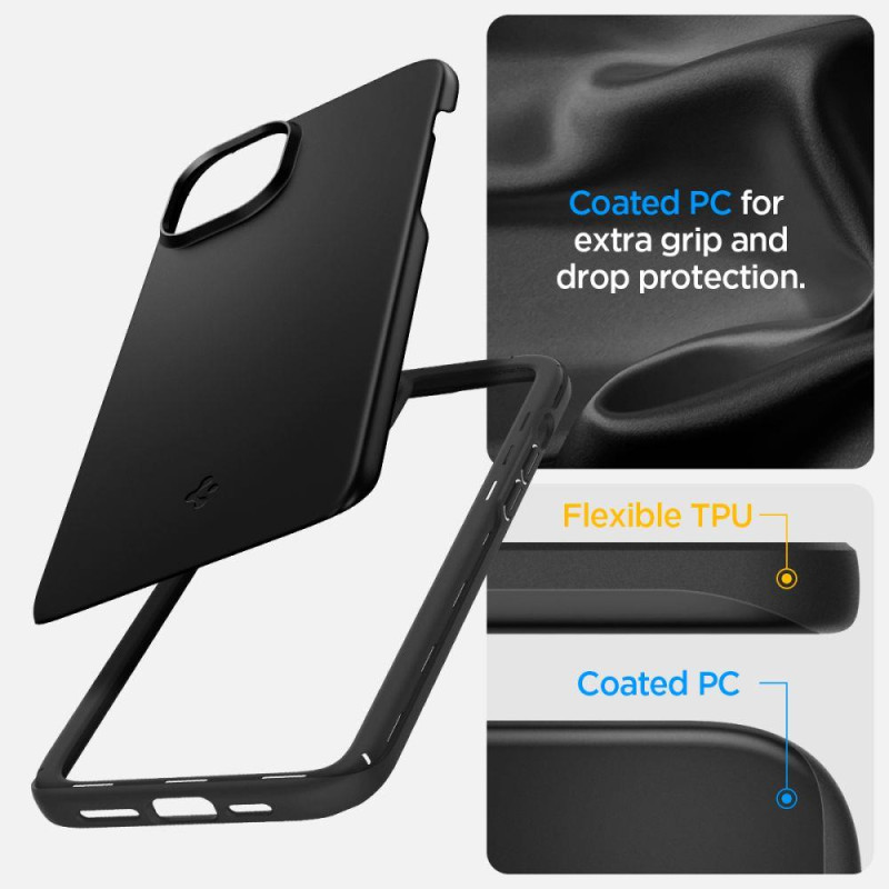 Apsauginis dėklas iPhone 15 Plus Thin Fit, juodas