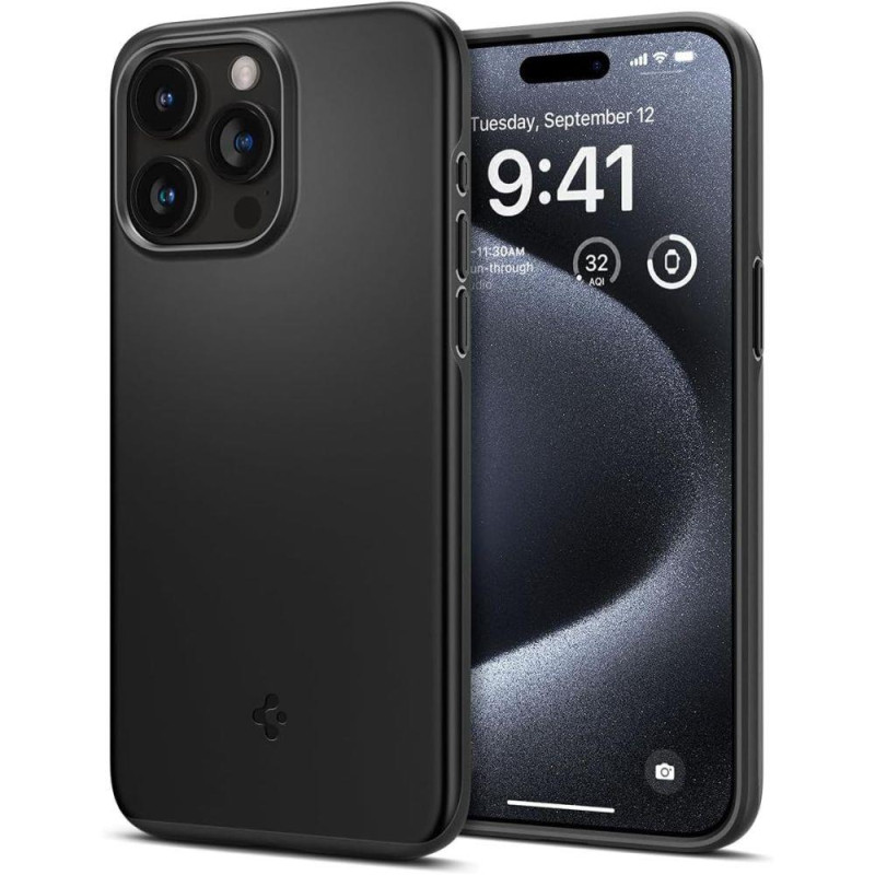 
Apsauginis dėklas iPhone 15 Pro Thin Fit, juodas
