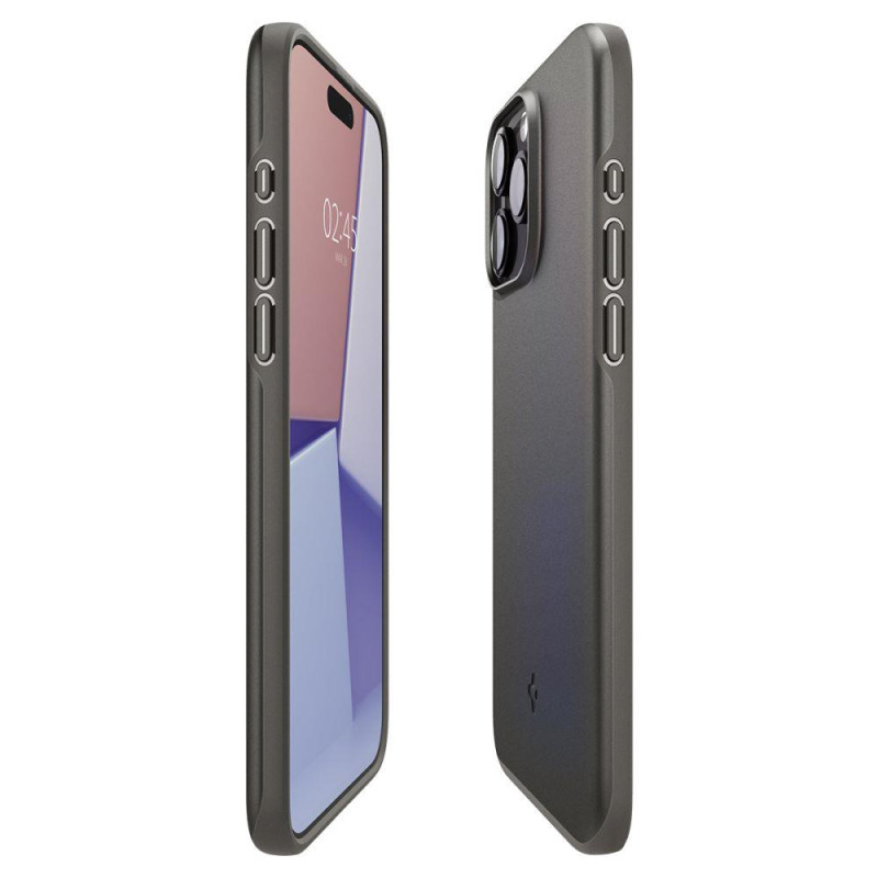Apsauginis dėklas iPhone 15 Pro Thin Fit, pilkas