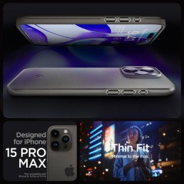 
Apsauginis iPhone 15 Pro Max Thin Fit dėklas, pilkas metalinis
