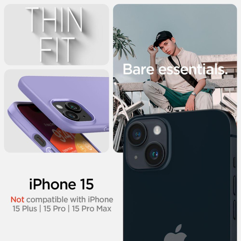 
Apsauginis dėklas iPhone 15 Thin Fit violetinis
