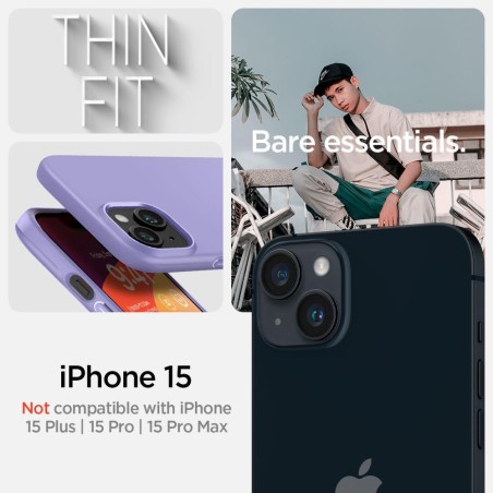 
Apsauginis dėklas iPhone 15 Thin Fit violetinis
