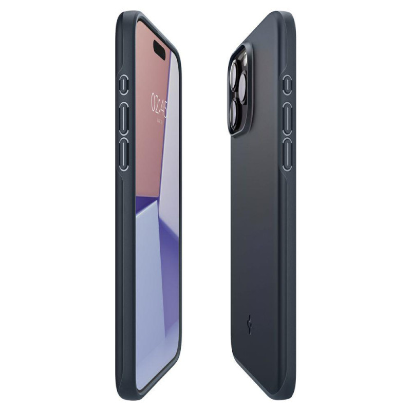 Apsauginis dėklas iPhone 15 Pro Max Thin Fit, juodas metalas