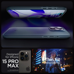 
Apsauginis dėklas iPhone 15 Pro Max Thin Fit, juodas metalas
