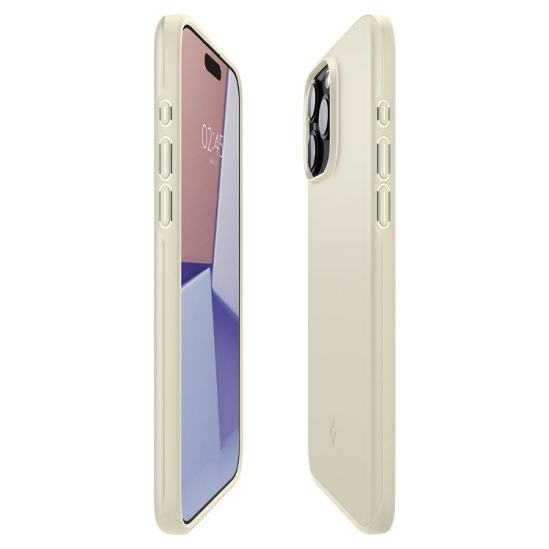 Apsauginis dėklas iPhone 15 Pro Thin Fit, smėlio spalvos