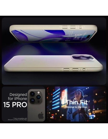 Apsauginis dėklas iPhone 15 Pro Thin Fit, smėlio spalvos
 
Apsauginis dėklas iPhone 15 Pro Thin Fit, smėlio spalvos