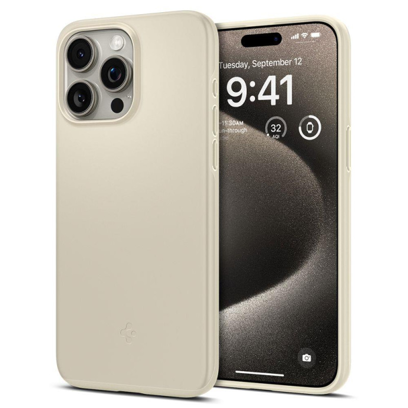 
Apsauginis dėklas iPhone 15 Pro Max Thin Fit smėlio spalvos
