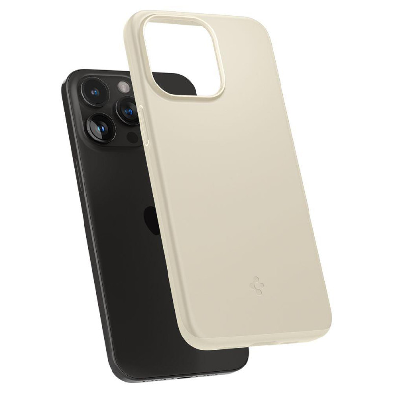 Apsauginis dėklas iPhone 15 Pro Max Thin Fit smėlio spalvos