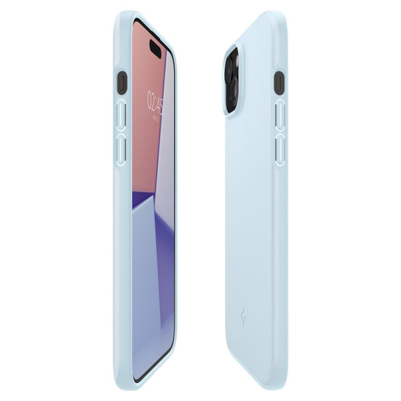 Apsauginis dėklas iPhone 15 Thin Fit, šviesiai mėlynas