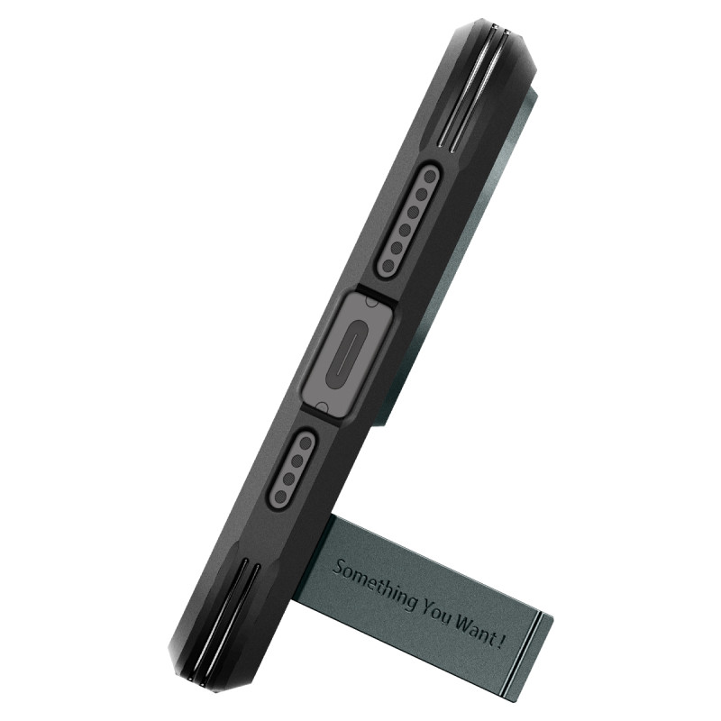 Tvirtas Armor MagSafe dėklas su stovu iPhone 15 Pro Max, žalias