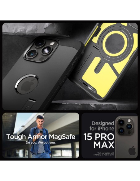 Tvirtas Armor MagSafe dėklas skirtas iPhone 15 Pro Max, juodas
 
Tvirtas Armor MagSafe dėklas skirtas iPhone 15 Pro Max, juodas