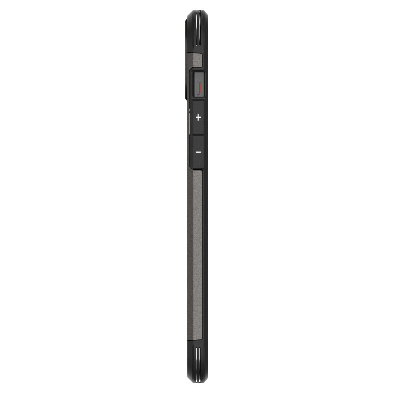 Tvirtas Armor MagSafe dėklas su stovu iPhone 15, metalo pilka