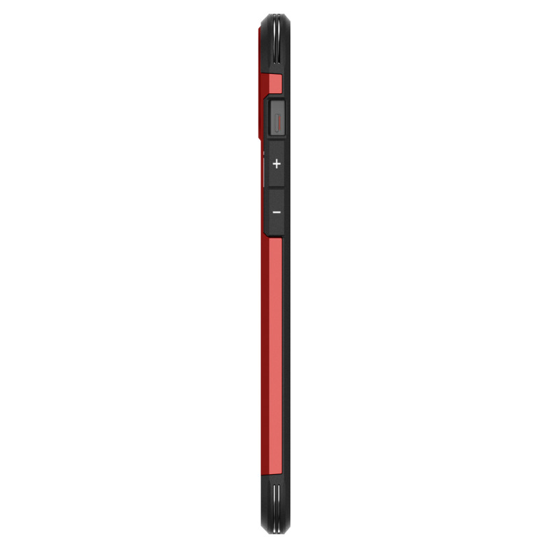 Tvirtas Armor MagSafe dėklas su stovu iPhone 15, raudonas