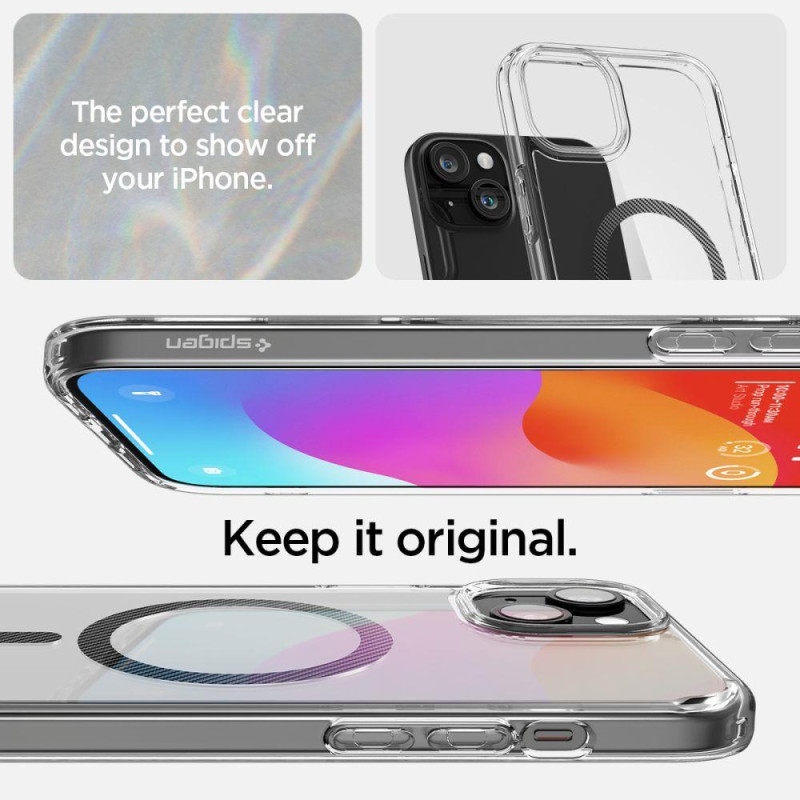 Ultra Hybrid Mag dėklas su MagSafe, skirtas iPhone 15, pilkas