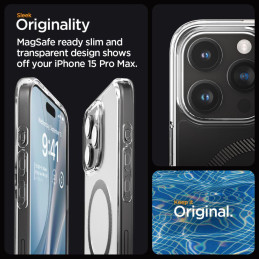 
Ultra Hybrid Mag dėklas su MagSafe, skirtas iPhone 15 Pro Max, pilkas
