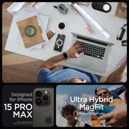 
Ultra Hybrid Mag dėklas su MagSafe, skirtas iPhone 15 Pro Max, skaidrus

