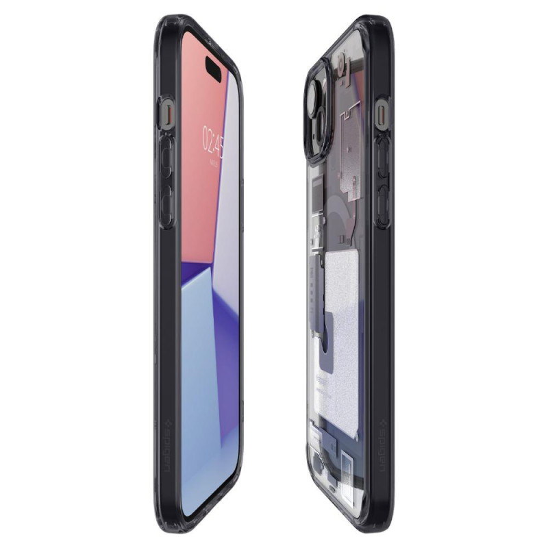 Ultra Hybrid Mag dėklas su MagSafe, skirtas iPhone 15, pilkas ir juodas