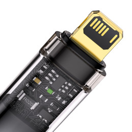 Explorer serijos laidas USB laidas Iphone Lightning 2.4A 2 m juodas