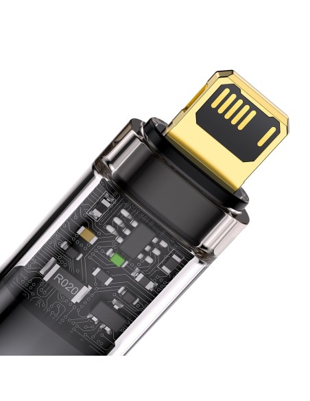 Explorer serijos laidas USB laidas Iphone Lightning 2.4A 2 m juodas Explorer serijos laidas USB laidas Iphone Lightning 2.4A 2 m juodas
